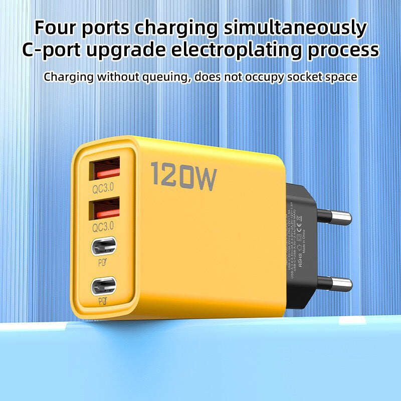 🔥Hot Sale Deals-120W 4-Port Fast Charger Block
