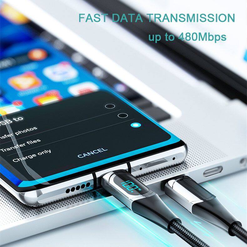 PD 100W Fast-charging and Fast-transmission Data Cable with Digital Display