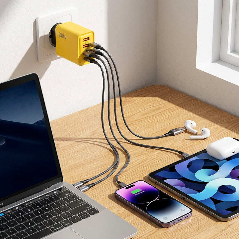 🔥Hot Sale Deals-120W 4-Port Fast Charger Block