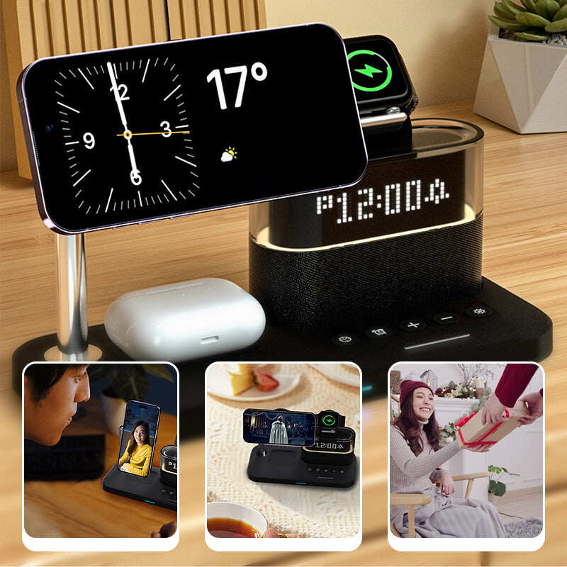 🔥2025 HOT SALE - 50% OFF🔥3-in-1 Wireless Charging Station with Alarm Clock
