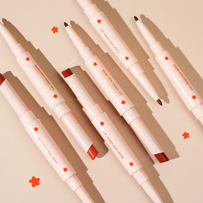 Long-Lasting Double Head Lipstick & Lip Liner