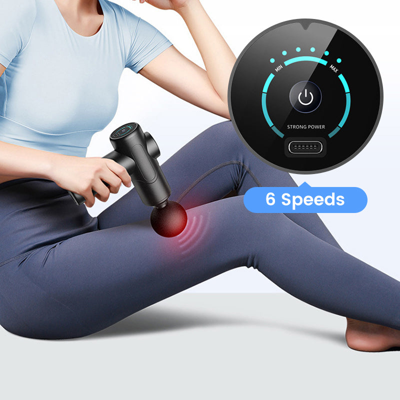 Portable Deep Tissue Massager with 6 Speeds & 4 Heads