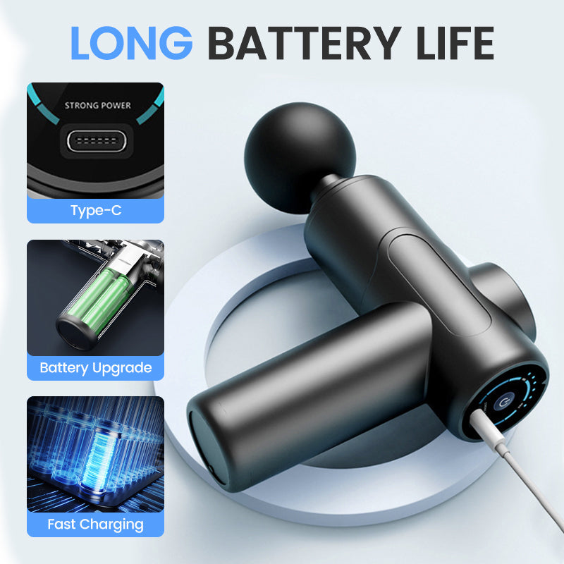 Portable Deep Tissue Massager with 6 Speeds & 4 Heads