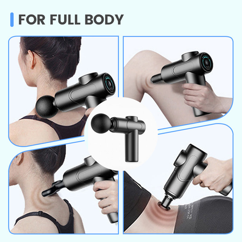 Portable Deep Tissue Massager with 6 Speeds & 4 Heads