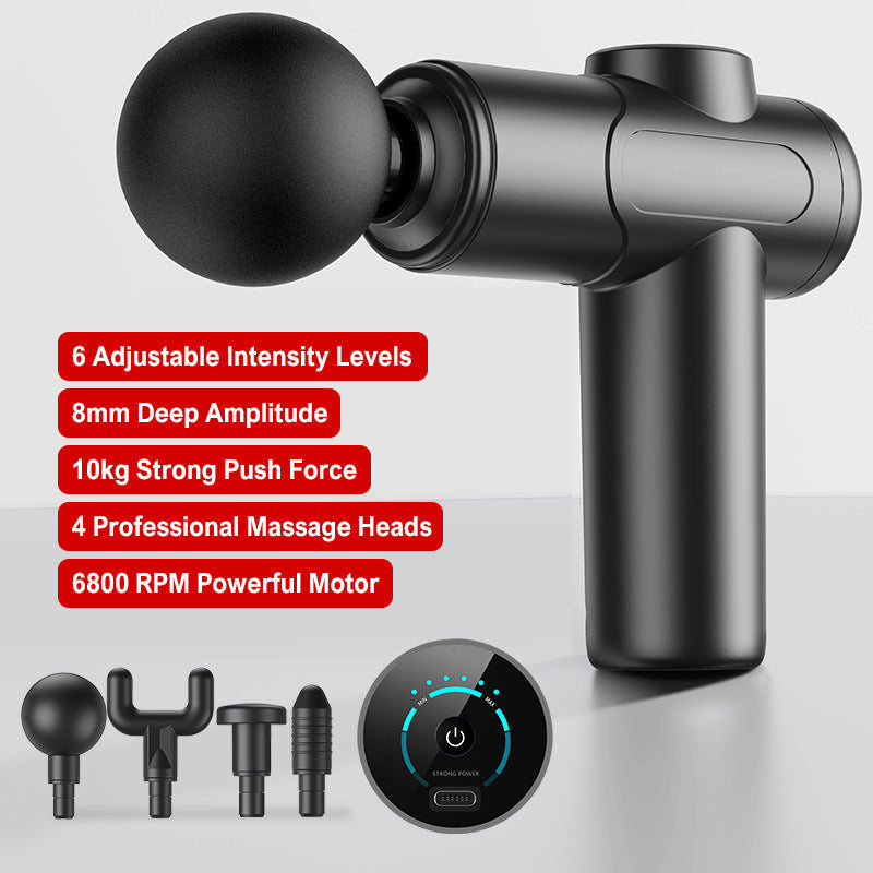 Portable Deep Tissue Massager with 6 Speeds & 4 Heads