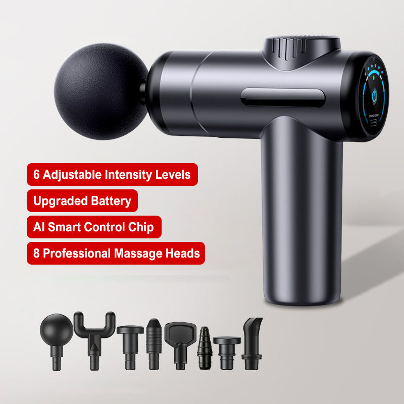 Portable Deep Tissue Massager with 6 Speeds & 4 Heads