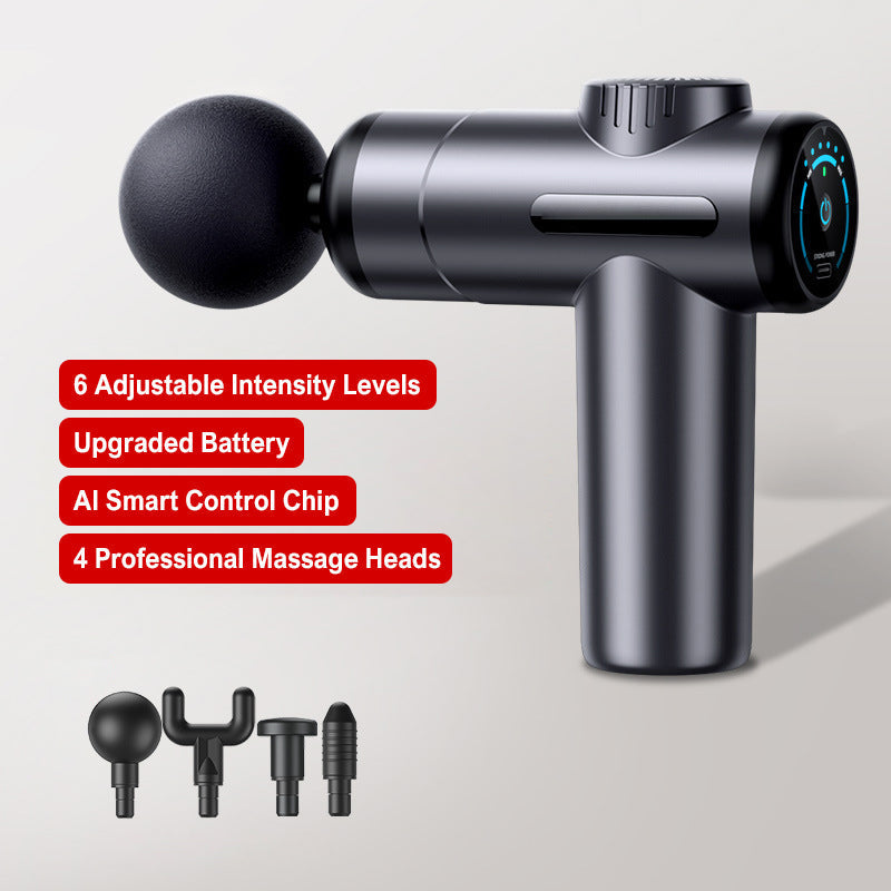 Portable Deep Tissue Massager with 6 Speeds & 4 Heads