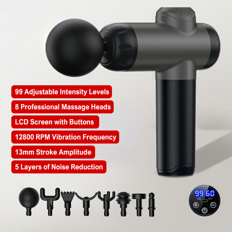 Portable Deep Tissue Massager with 6 Speeds & 4 Heads