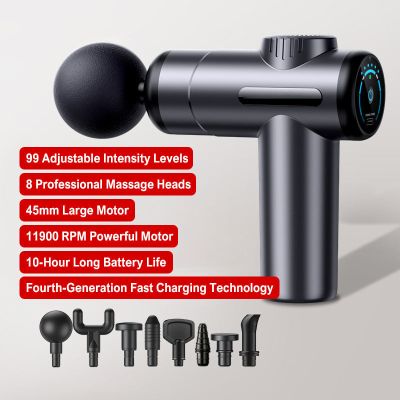 Portable Deep Tissue Massager with 6 Speeds & 4 Heads